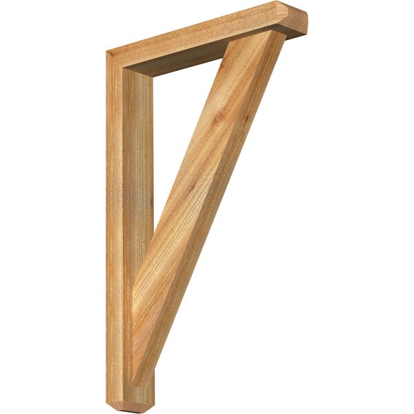 Ekena Millwork Traditional Craftsman Rough Sawn Bracket w/ Offset Brace, Western Red Cedar, 4"W x 20"D x 32"H BKT0402X20X32TRA04RWR - main